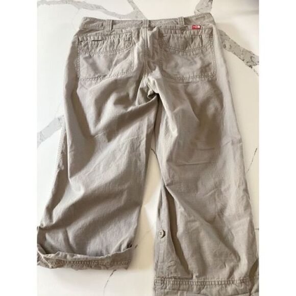 The North Face Womens Ripstop Khaki Pants Sz 10 Capri Roll Tab Hem Hiking - Picture 3 of 6